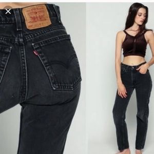 Faded black vintage Levi high waist jean